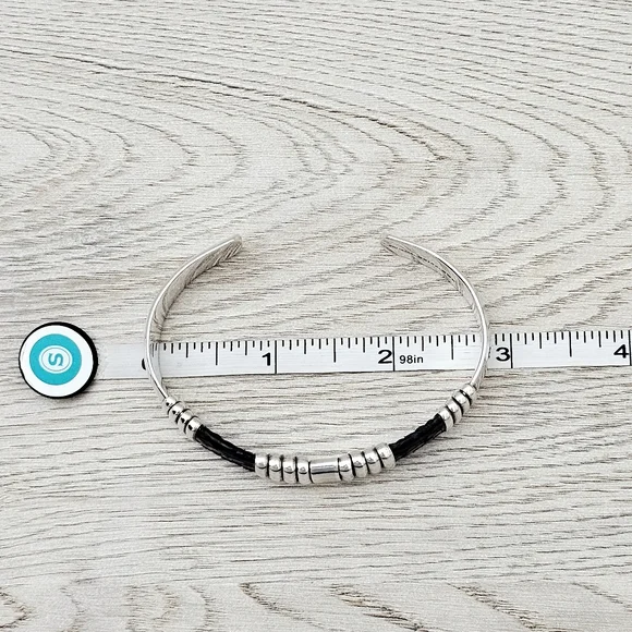 Silpada Super Rare Sterling Silver Black Snakeskin Heavy Cuff  EB430/B0430 - Picture 13 of 16